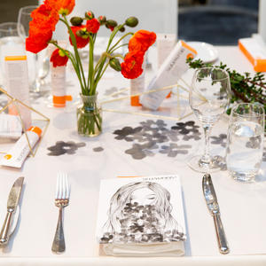 The table setting at Dr LeWinn's.