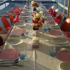 The breakfast table.